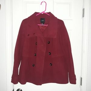 Maroon double breasted coat
